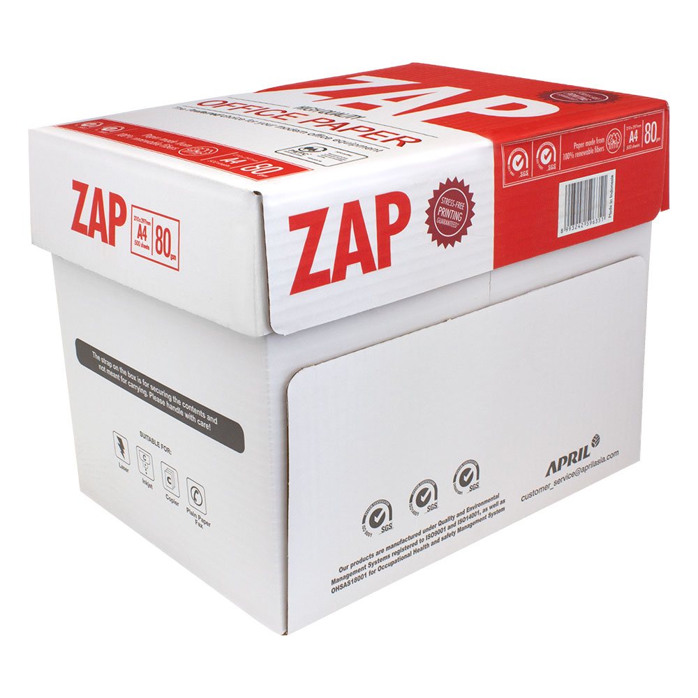 RISMA CARTA A4 APRIL ZAP (21x29.7) 80gr 500fg Higt Quality OFFICE PAPER PER FOTOCOPIE anteprima 5