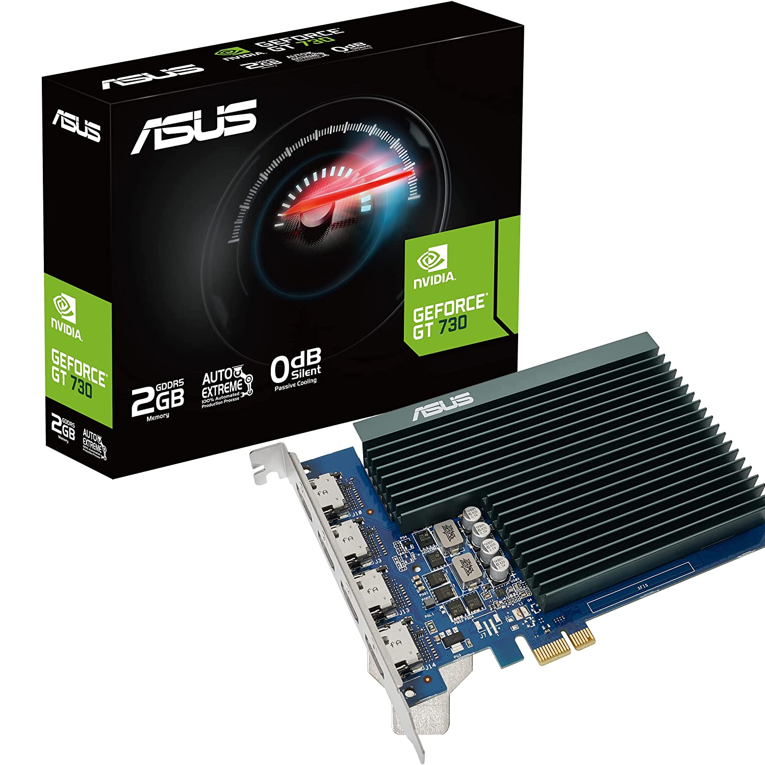 SCHEDA VIDEO ASUS GeForce GT730 2GB DDR5 4x HDMI MULTI-MONITOR (90YV0H20-M0NA00)