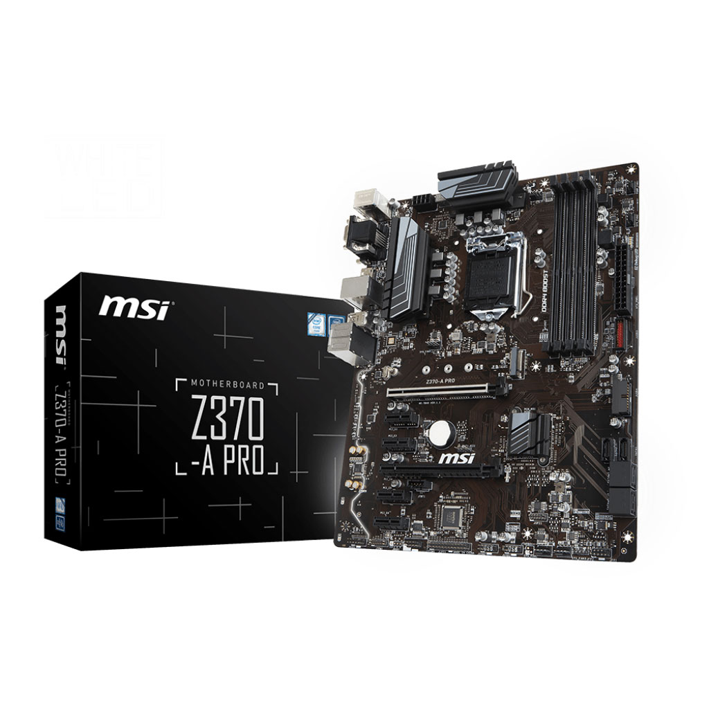 SCHEDA MADRE MSI INTEL Z370-A PRO DDR4 Core i3/i5/i7 8° GENERAZIONE 4xDDR4 2Pci-E 3.0 x16, Displayport/DVI-D/VGA, 6SATA6Gb/S, RAID 0-1-5-10, 8USB3.1 6USB2.0 SK-1151