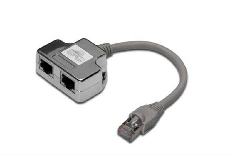 SDOPPIATORE CAVO DI RETE SCHERMATO DIGITUS UTP/STP Cat.5e T-ADAPTERr DA RJ45 MASCHIO A 2x RJ45 FEMMINA DN-93904
