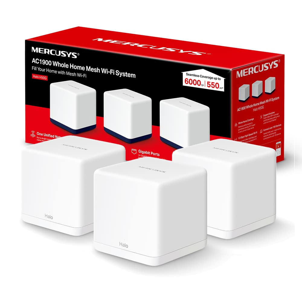 MERCUSYS Halo H30G (3-PACK) SISTEMA Wi-Fi MESH AC1300 - Copertura fino a 320 mq