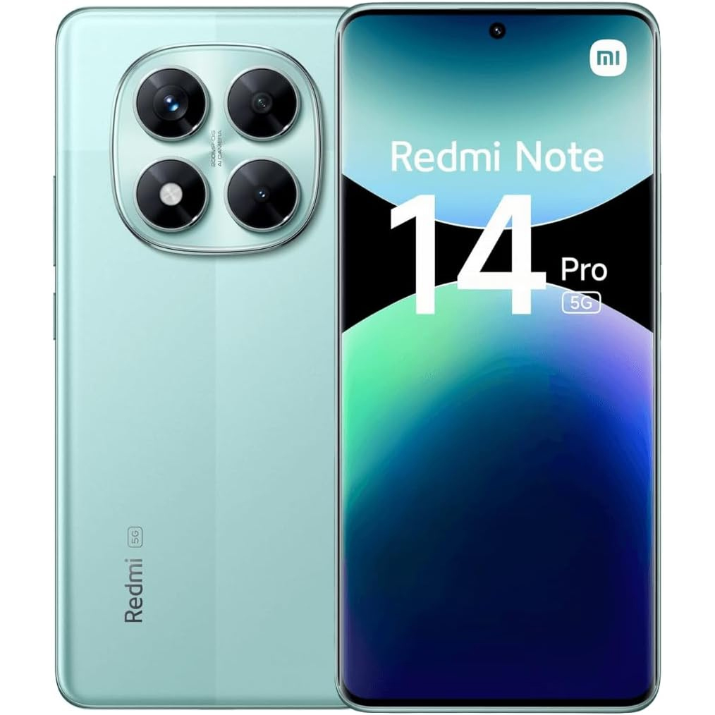 CELLULARE SMARTPHONE XIAOMI REDMI NOTE 14 PRO 5G LCD 6.67" NFC 8GB/256GB COLORE CORAL GREEN GARANZIA EUROPEA