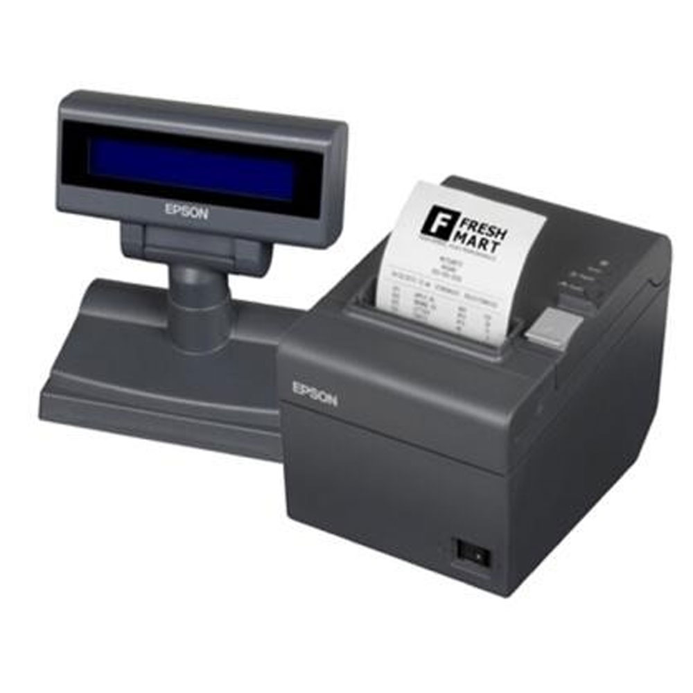 STAMPANTE FISCALE POS EPSON 80mm. FP-81II C31CB75002JC USB-SERIALE,CON GIORNALE DI FONDO ELETTRONICO SU MEMORIA SD,TASTIERA PC,VISORE LCD,DARK GREY