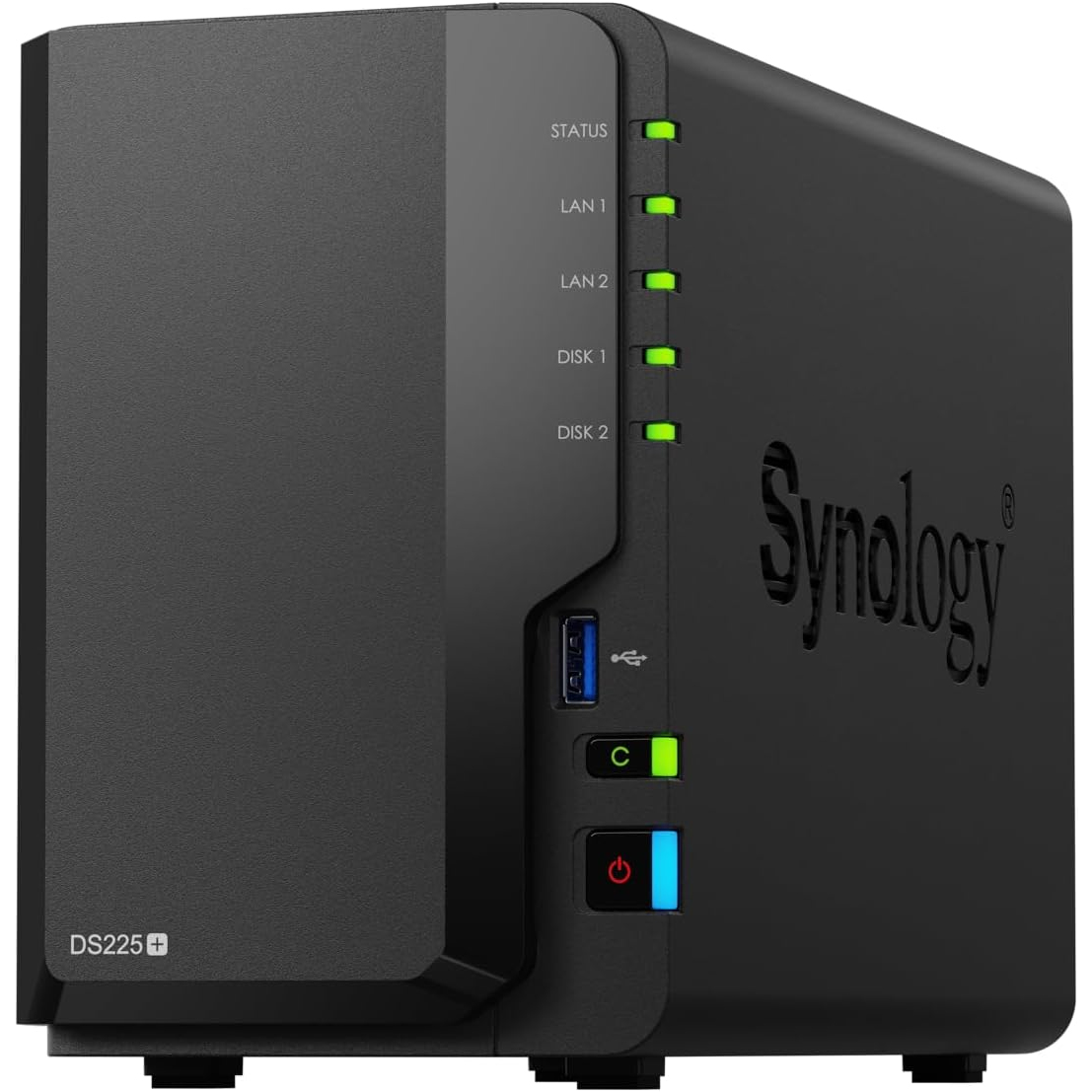 NAS RETE SYNOLOGY DiskStation DS225+ 2 SLOT PER HD 3.5" (HD NON INCLUSI) - 2x Ethernet Glan / 2x USB