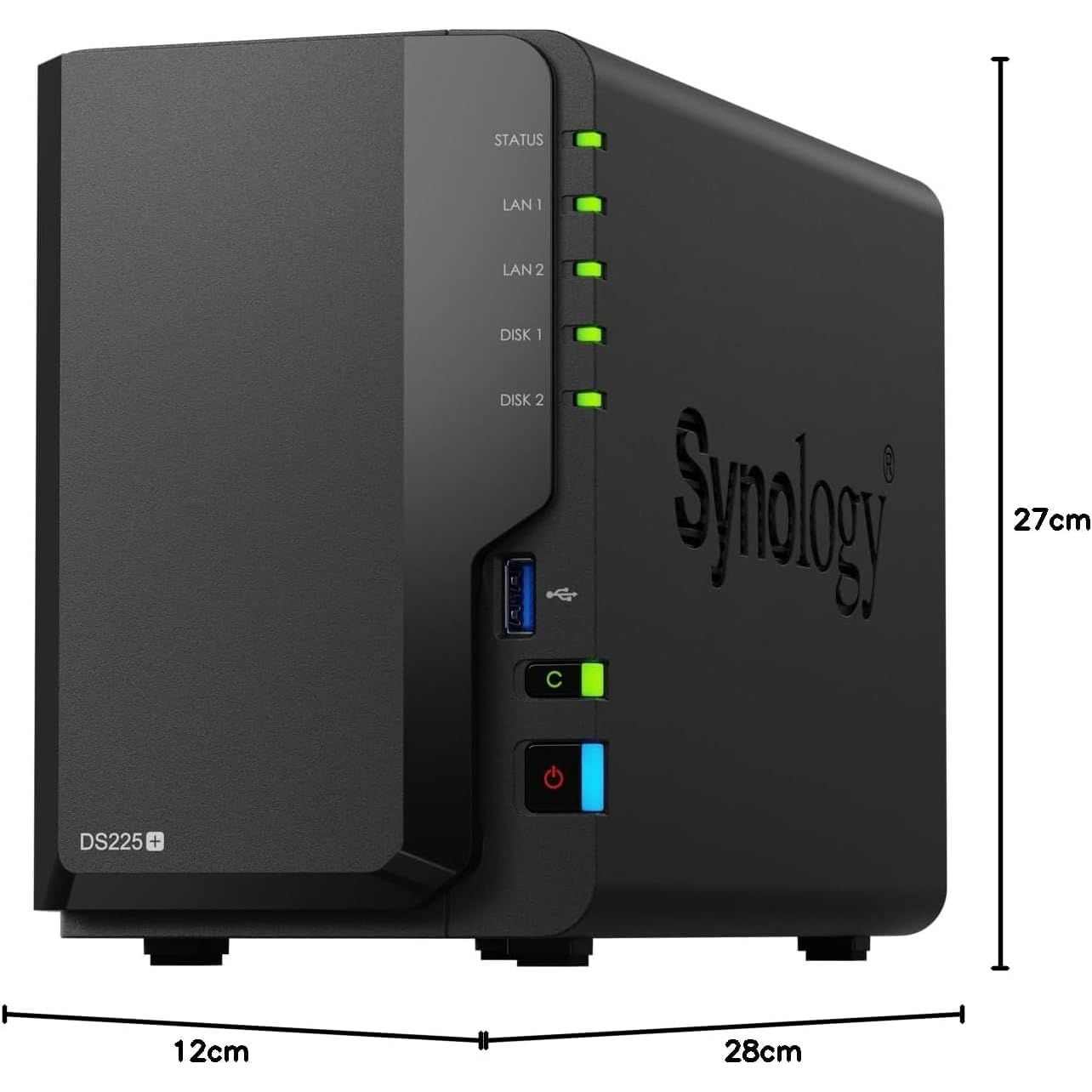 NAS RETE SYNOLOGY DiskStation DS225+ 2 SLOT PER HD 3.5" (HD NON INCLUSI) - 2x Ethernet Glan / 2x USB