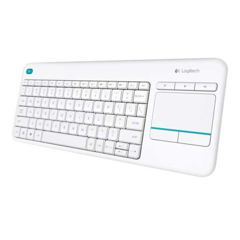 MINI TASTIERA CON TOUCHPAD LOGITECH TOUCH KEYBOARD K400 PLUS WIRELESS 2.4G ULTRA SLIM BIANCO