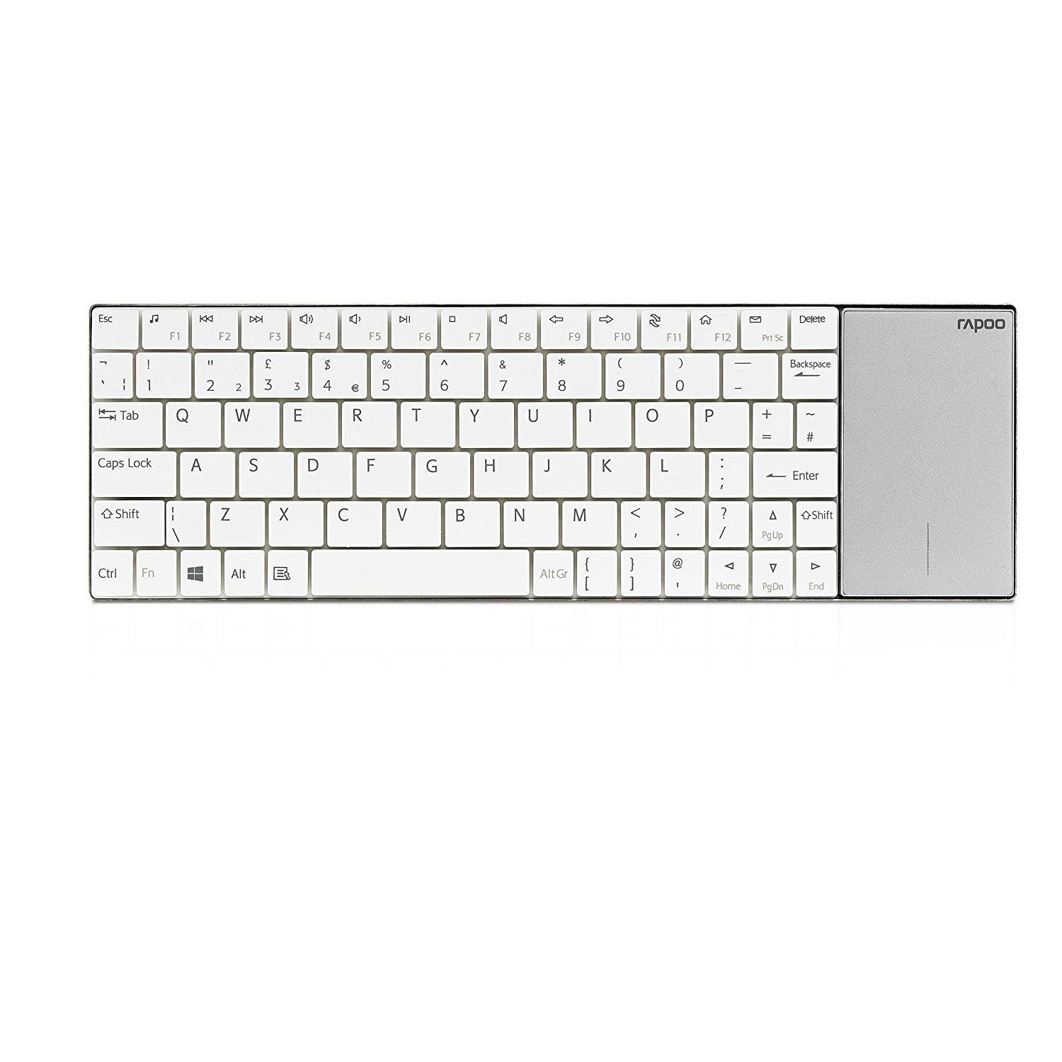 TASTIERA RAPOOO E2710 MINI WIRELESS 2.4 GHz CON TOUCHPAD COLORE BIANCO