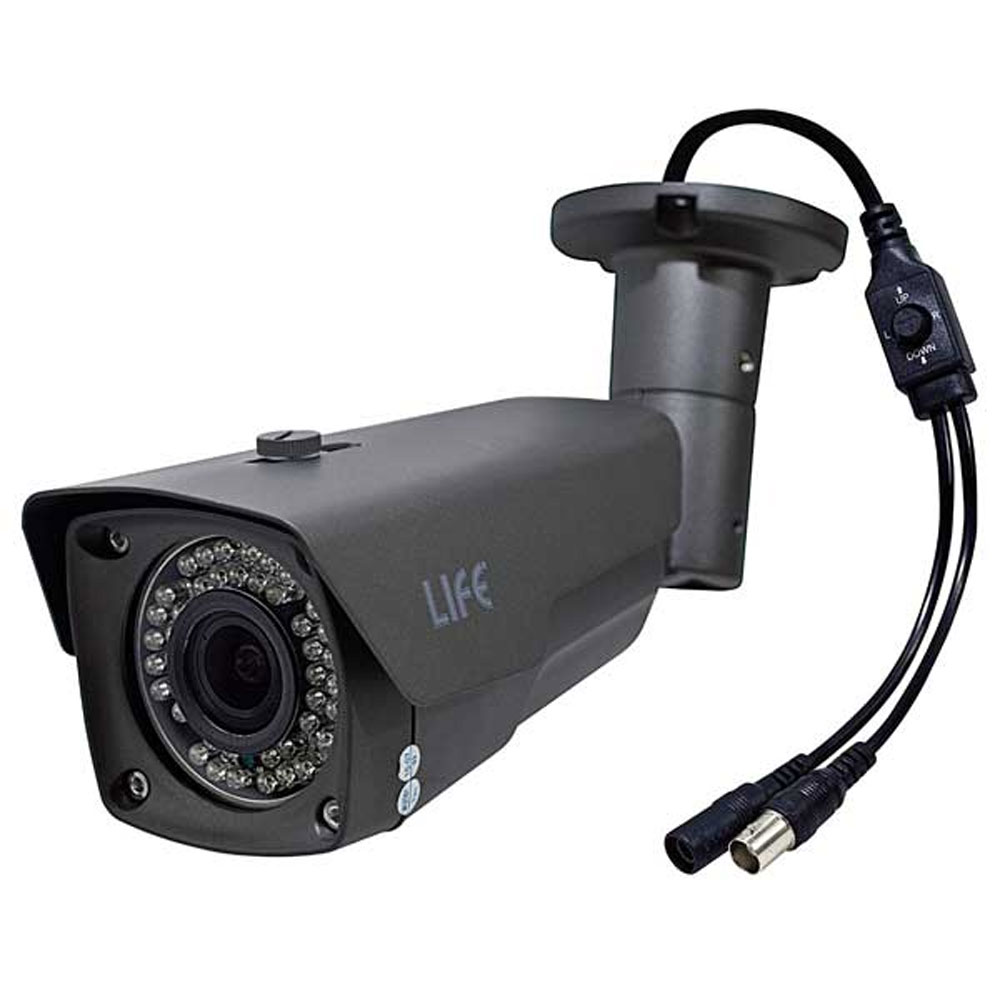 TELECAMERA BULLET 1Mpx 2in1 AHD/CVBS 720P IP65 L.VARIFOCAL 2,8~12mm, ICR, 42LED, CMOS 1/4" APTINA, OSD, COLORE GRIGIO