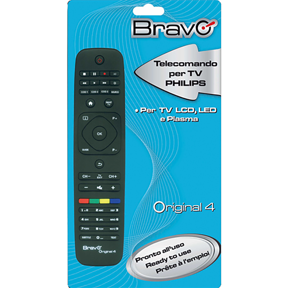 TELECOMANDO BRAVO ORIGINAL 4 DEDICATO PER TV PHILIPS LED, LCD, PLASMA (90202050)