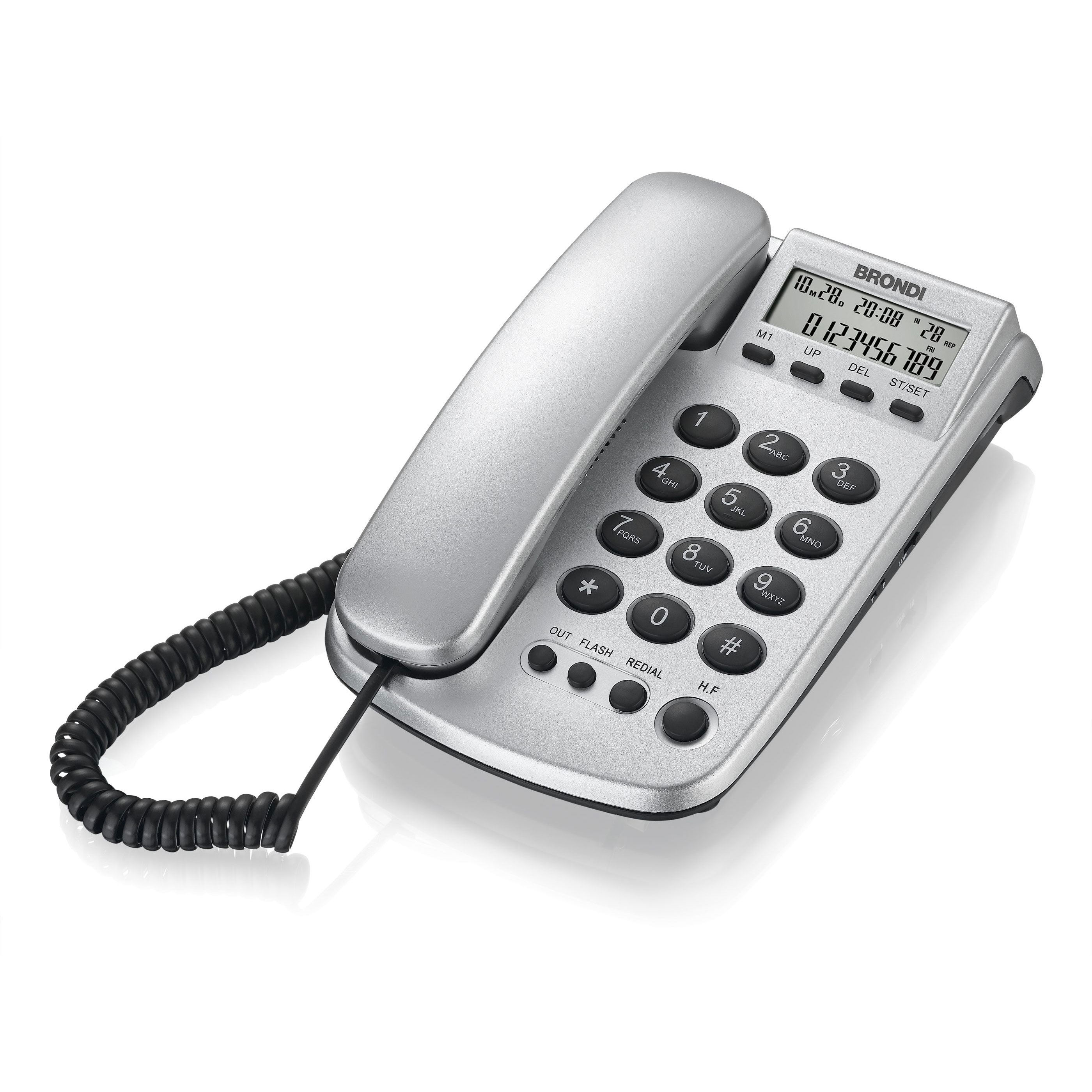 TELEFONO FISSO BRONDI OFFICE SILVER COLORE GRIGIO