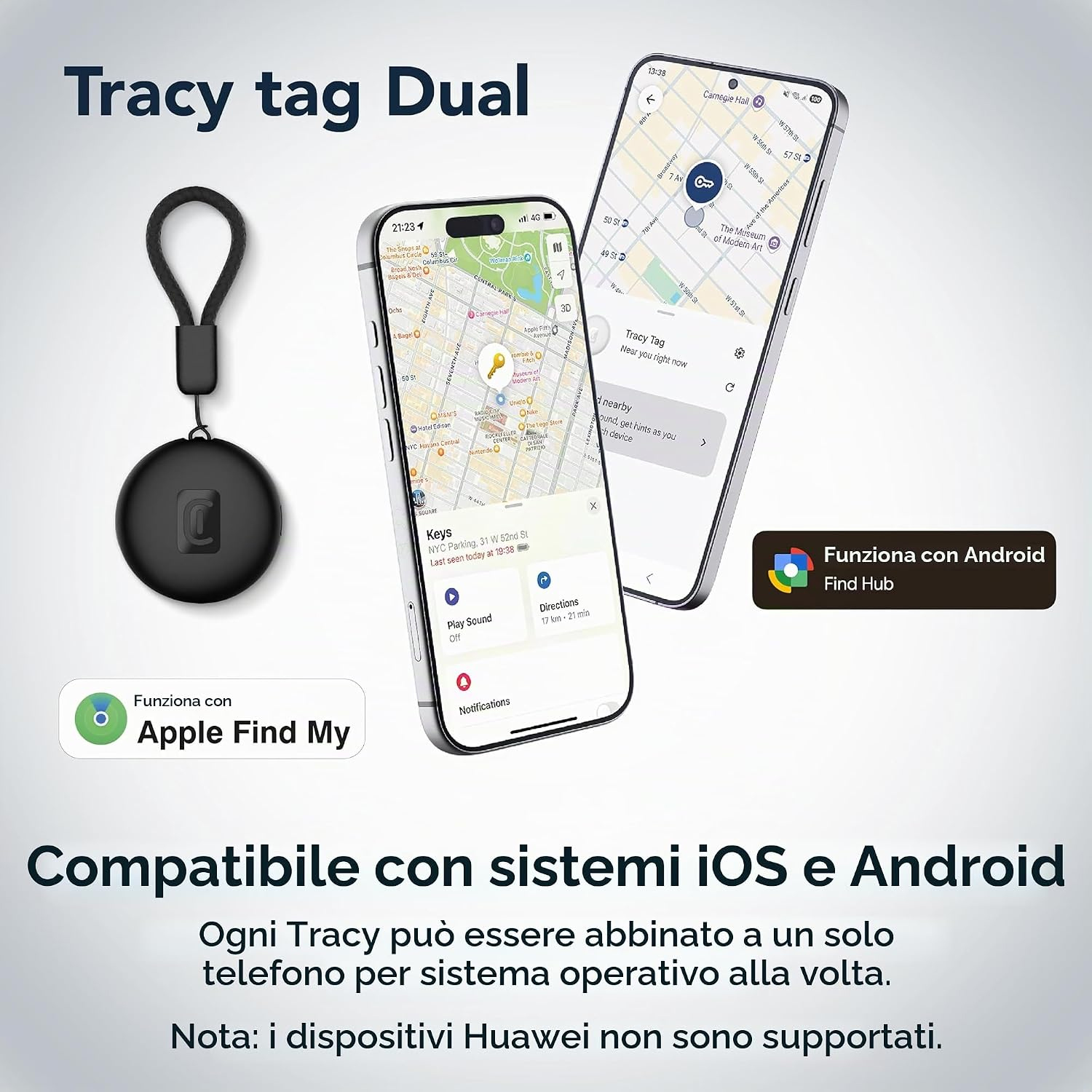 TRACKER CELLULARLINE TRACY TAG DUAL PER DISPOSITIVI IOS - ANDROID