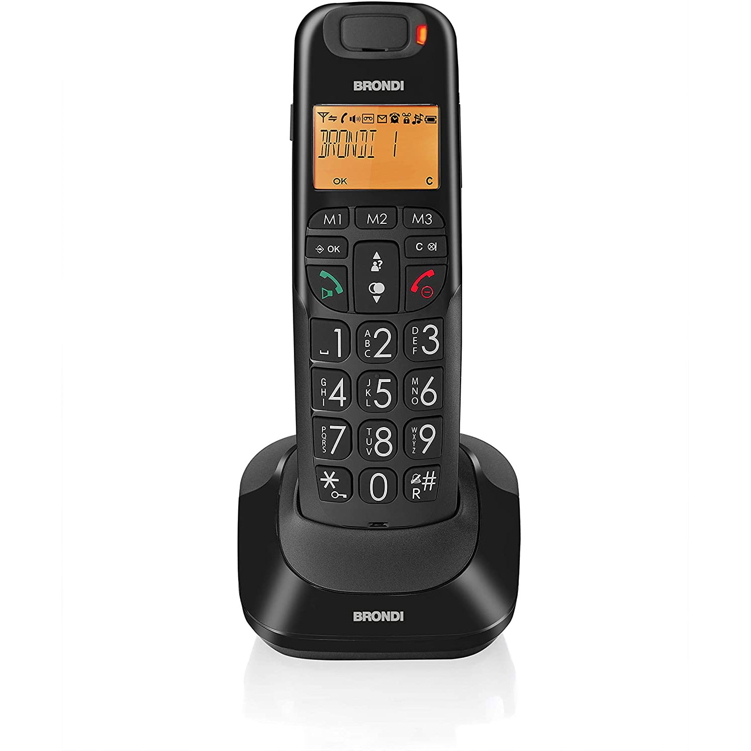 CORDLESS BRONDI BRAVO BRIGHT DECT-GAP VIVAVOCE E DISPLAY RETROILLUMINATO COLORE NERO