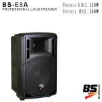CASSA ACUSTICA BI-AMPLIFICATA 2 VIE ABS 8" - 260W MUSICALI- 60-20kHzz - 116dBmax. 4 ohm BS-E8A