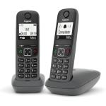CORDLESS GIGASET AS490 DUO - VIVAVOCE - TASTI GRANDI - RUBRICA 100 NUMERI COLORE NERO