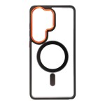 CUSTODIA ELECTRO MAG COVER TRASPARENTE PROTEZIONE FOTOCAMERA E BORDI CON MAGSAFE ( BLACK-ORO SCURO ) PER SAMSUNG S26