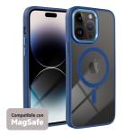 COLOR EDGE MAG COVER TRASPARENTE PROTEZIONE FOTOCAMERA E BORDI ( BLUE NAVY ) PER iPhone 15