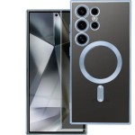 CUSTODIA ELECTRO MAG COVER TRASPARENTE PROTEZIONE FOTOCAMERA E BORDI CON MAGSAFE ( BLU ) PER SAMSUNG S25 FE