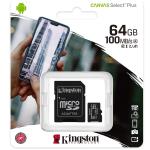 MEMORIA KINGSTON MICRO SD TRANSFLASH Canvas Select Plus 64GB Classe 10 SDCS2/64GB