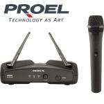 RADIOMICROFONO PROFESSIONALE PROEL WM202M PALMARE UHF 864.900MHz + RICEVITORE