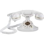 TELEFONO FISSO BRONDI STILE VINTAGE 10 CON CAVO IN TESSUTO COLORE BIANCO