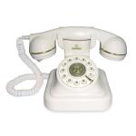 TELEFONO FISSO BRONDI STILE VINTAGE 20 CON CAVO IN TESSUTO COLORE BIANCO