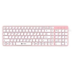 TASTIERA KEYTECK KB-718PK FLAT MULTIMEDIALE USB ROSA E BIANCA