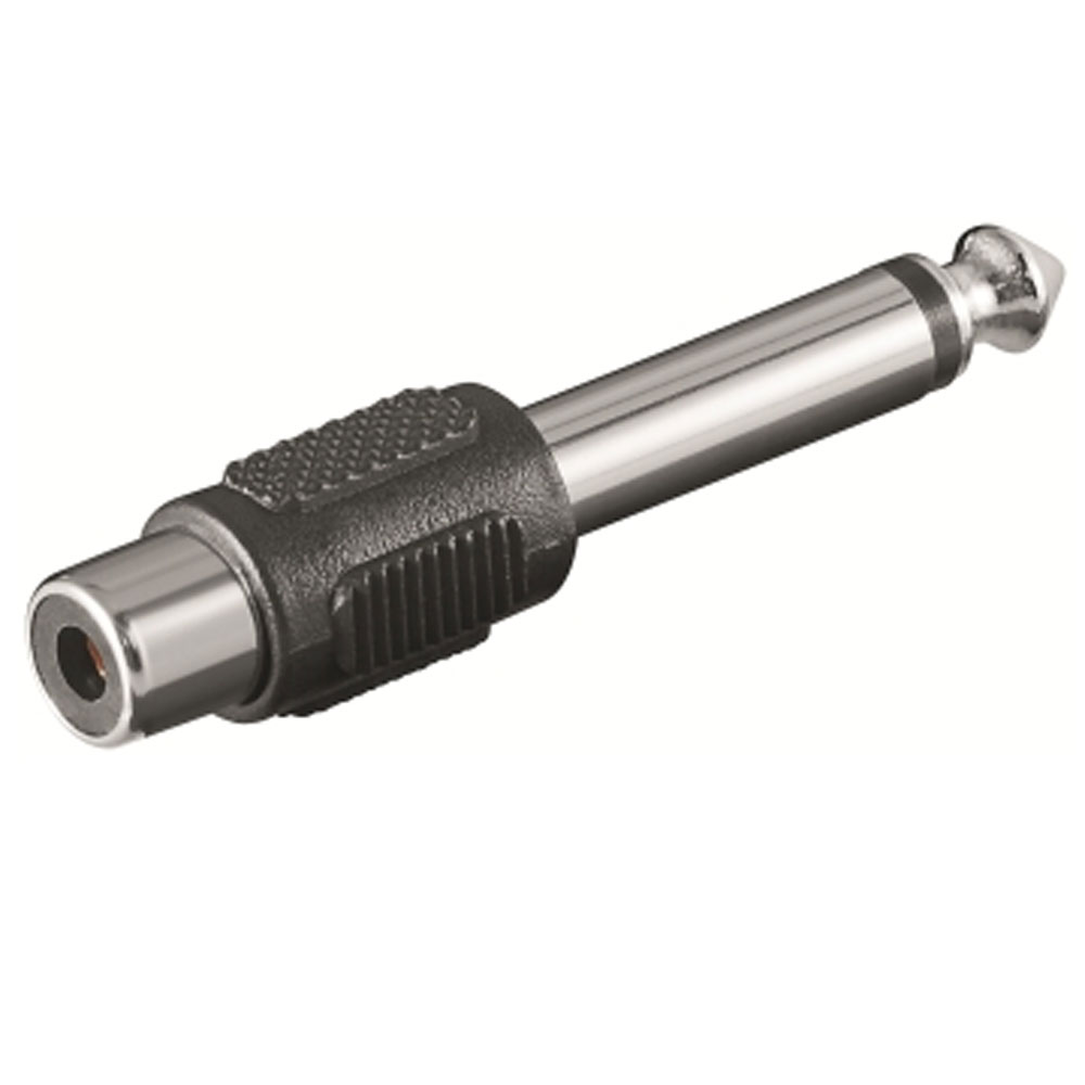 ADATTATORE AUDIO MONO RCA Femmina - JACK 6.3mm Maschio PLASTICA