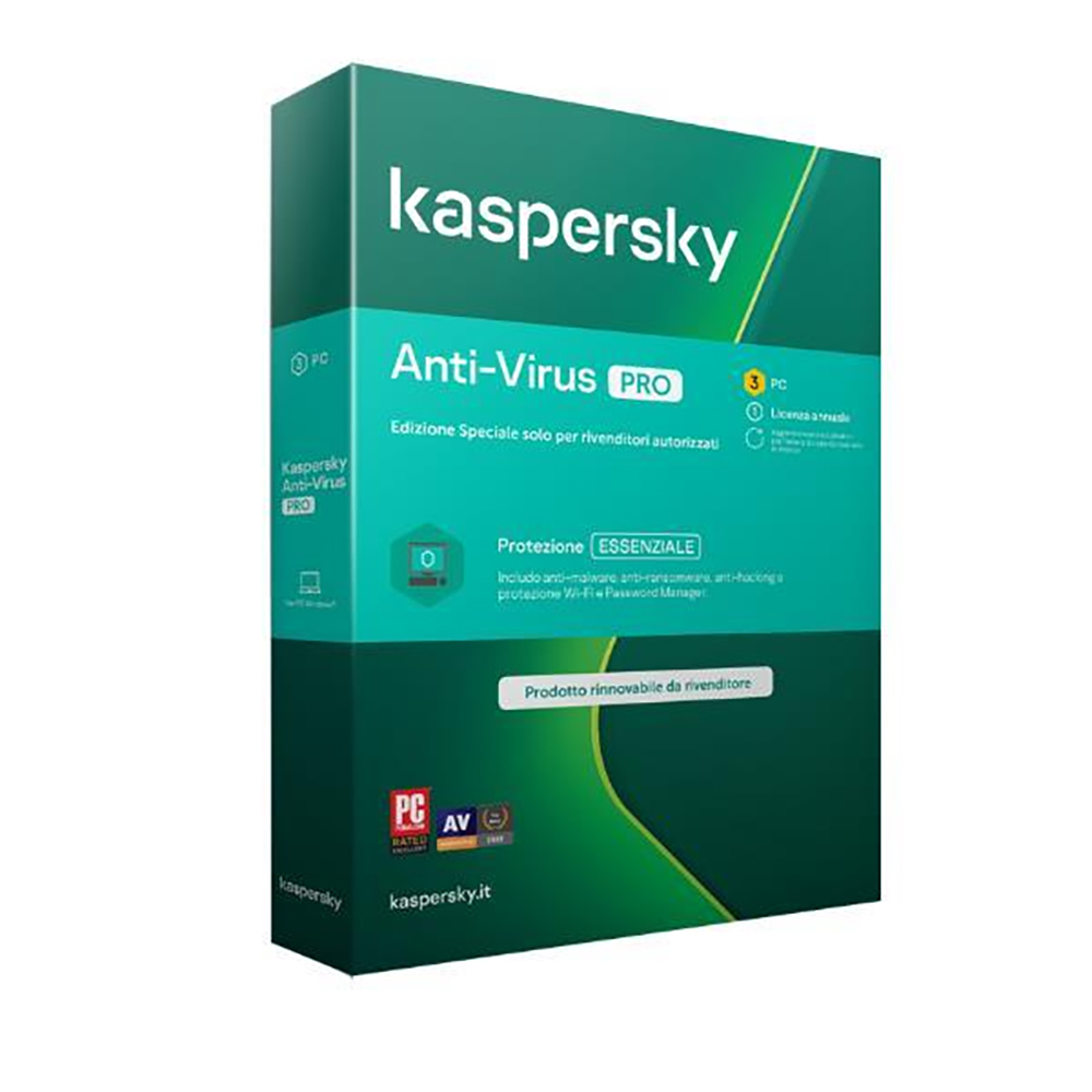 SOFTWARE ANTIVIRUS KASPERSKY 2021 ITA 3 UTENTI PER WINDOWS
