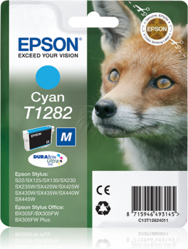 CARTUCCIA INK-JET EPSON BLACK VOLPE TAGLIA-M ORIGINALE C13T12814012 STYLUS S22, SX125, SX128, SX420W, SX425W, BX305F