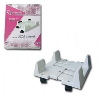 PORTA PC GEMBIRD IN PLASTICA REGOLABILE CON RUOTE COLORE BIANCO