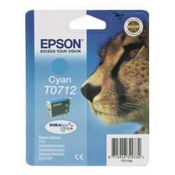CARTUCCIA INK-JET EPSON CIANO GHEPARDO ORIGINALE C13T07124011 STYLUS DX4000, DX4450, DX7000F, SX115,  STYLUS OFFICE BX300F