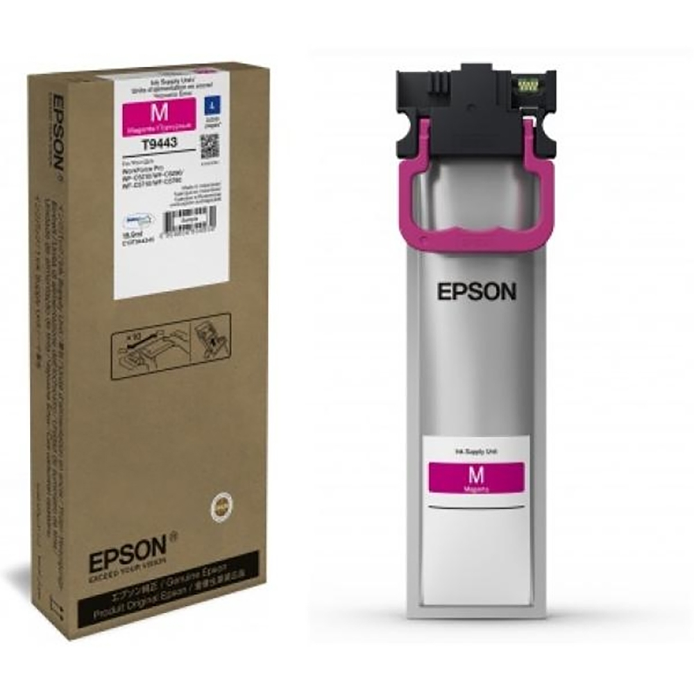 CARTUCCIA EPSON MAGENTA T9443 C13T944340 19.9ml PER WorkForce Pro WF-C5210DW, WF-C5290DW, WF-C5710DWF, WF-C5790DWF