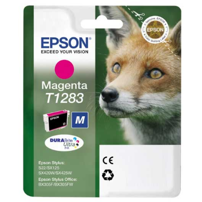 CARTUCCIA INK-JET EPSON MAGENTA VOLPE TAGLIA-M ORIGINALE C13T12834020 STYLUS S22, SX125, SX128, SX420W, SX425W, BX305F