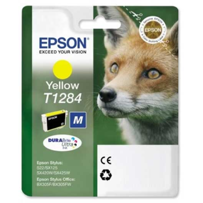 CARTUCCIA INK-JET EPSON YELLOW VOLPE TAGLIA-M ORIGINALE C13T12844020 STYLUS S22, SX125, SX128, SX420W, SX425W, BX305F