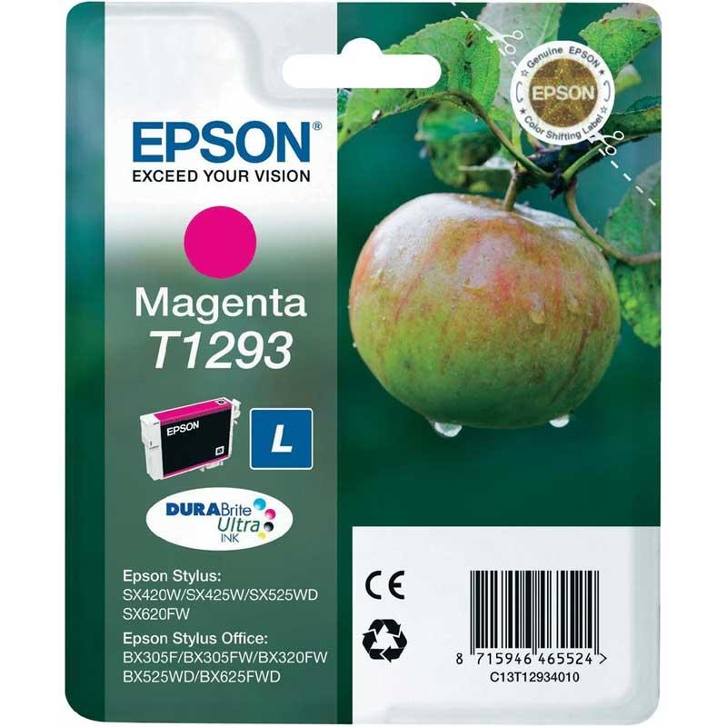 CARTUCCIA INK-JET EPSON MAGENTA MELA TAGLIA-L T1293 ORIGINALE C13T12934011 SX235W SX420 BX305FW BX625FWD