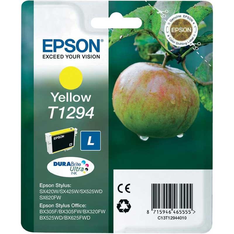 CARTUCCIA INK-JET EPSON YELLOW MELA TAGLIA-L T1294 ORIGINALE C13T12934011 SX235W SX420 BX305FW BX625FWD