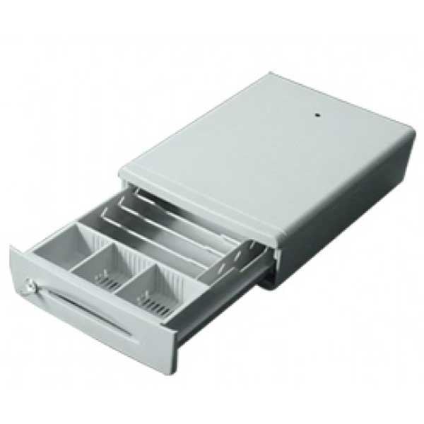 CASSETTO RENDIRESTO UNIVERSALE STRETTO PICCOLO IN FERRO PER REGISTRATORE DI CASSA EDIT SMARTY E OLIVETTI NETTUNA 6v CON CHIAVE COLORE GRGIO CHIARO KJ2433-WH-3B4C-6V1A-JK