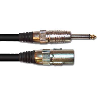 Cavo audio professionale BS cablato XLR3 Maschio / JACK mono Maschio   6.3mm per diffusori acustici - 6Mt.