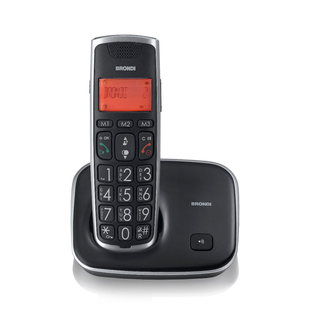 CORDLESS BRONDI BRAVO GOLD 2 DECT-GAP VIVAVOCE E DISPLAY RETROILLUMINATO COLORE NERO
