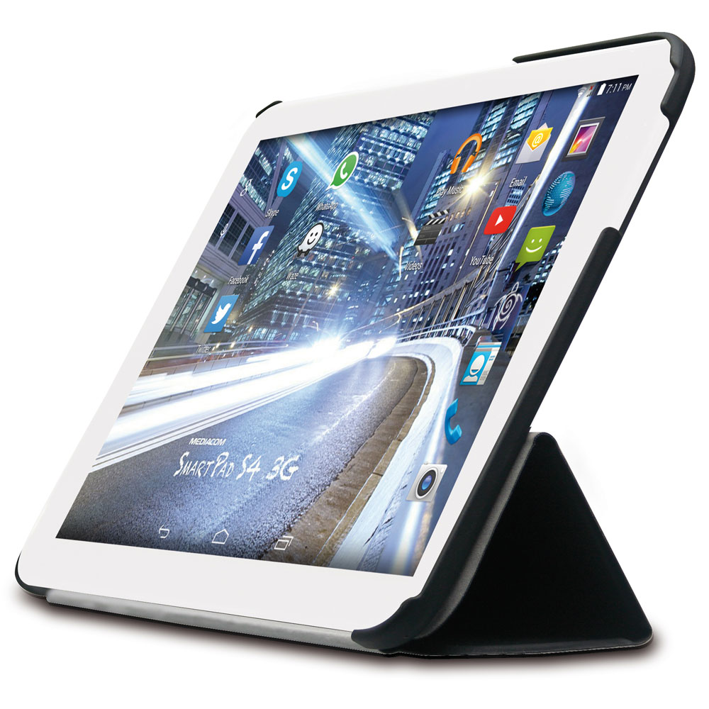MEDIACOM M-FC1S4B3G - CUSTODIA PROTETTIVA FLIP CASE PER TABLET SMART PAD S4 3G 10.1" COLORE NERO Smart Pad M-MP1S4B3G