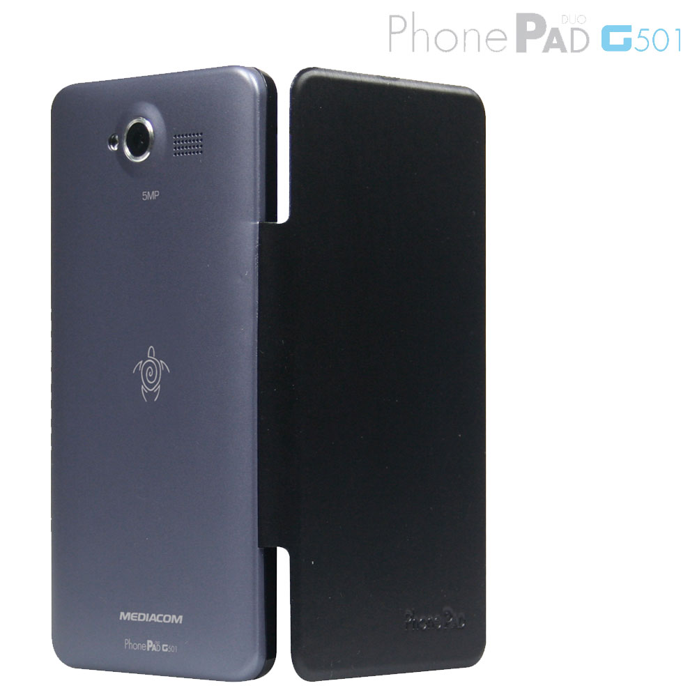 MEDIACOM CUSTODIA FLIP CASE M-G501CFC PER TELEFONO CELLULARE PhonePad Duo G501 Grigio