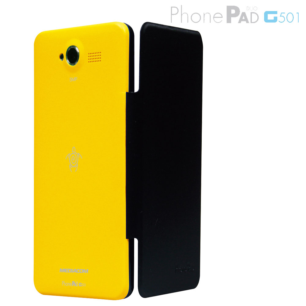 MEDIACOM CUSTODIA FLIP CASE M-G501EFC PER TELEFONO CELLULARE PhonePad Duo G501 Giallo