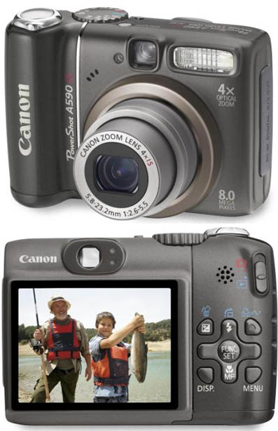 FOTOCAMERA CANON POWERSHOT A590 IS 8.0MPixel 3264 x 2448 LCD 2,5" 32MB Zoom 4x Uscita A/V