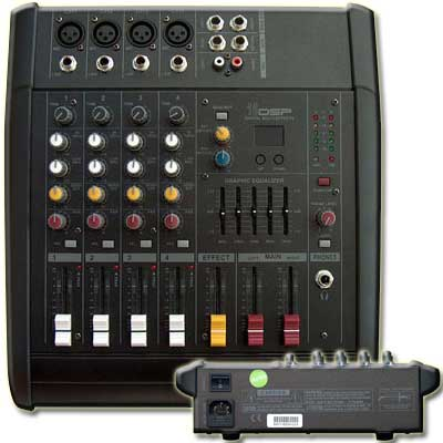 Mixer 4 canali + 5 band equalizer + effetto  DSP per voce