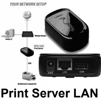 PRINT SERVER D-LINK DPR-1020 USB A LAN 10/100 Mbps