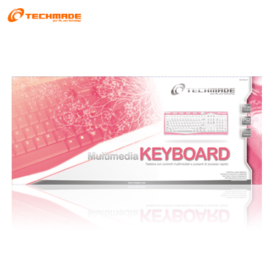 TASTIERA TECHMADE MULTIMEDIALE PINK USB TM-TK501P-U