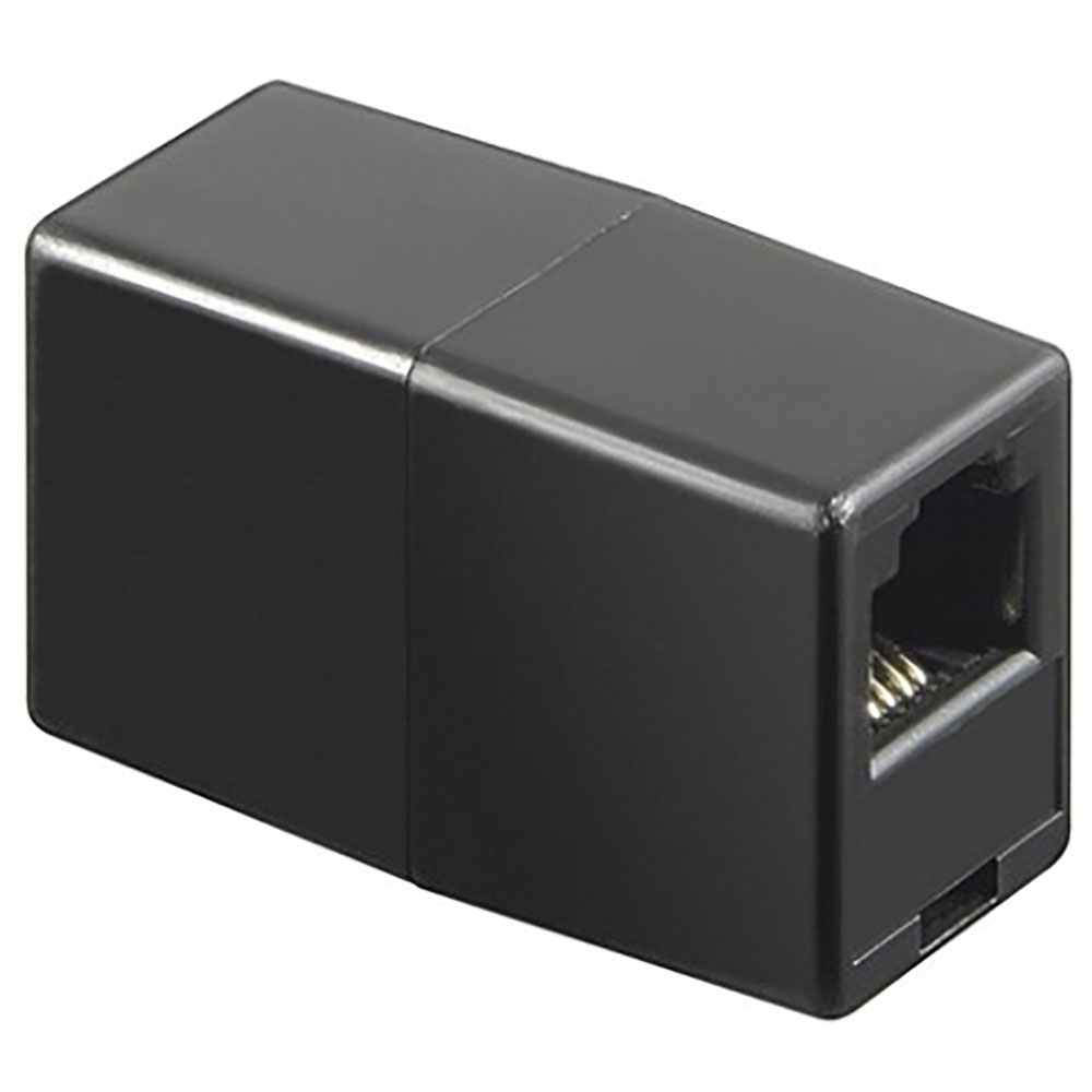 ACCOPPIATORE TELEFONICO 2 CONNETTORI RJ11 - 6P4C FEMMINA/FEMMINA COLORE NERO