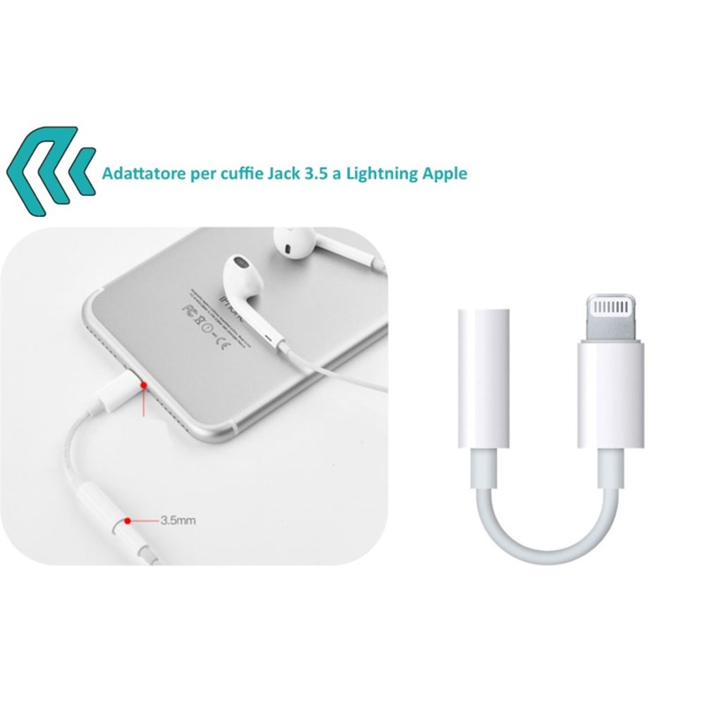 ADATTATORE DEVIA PER AUDIO JACK 3,5" A APPLE LIGHTNING IPHONE E IPAD
