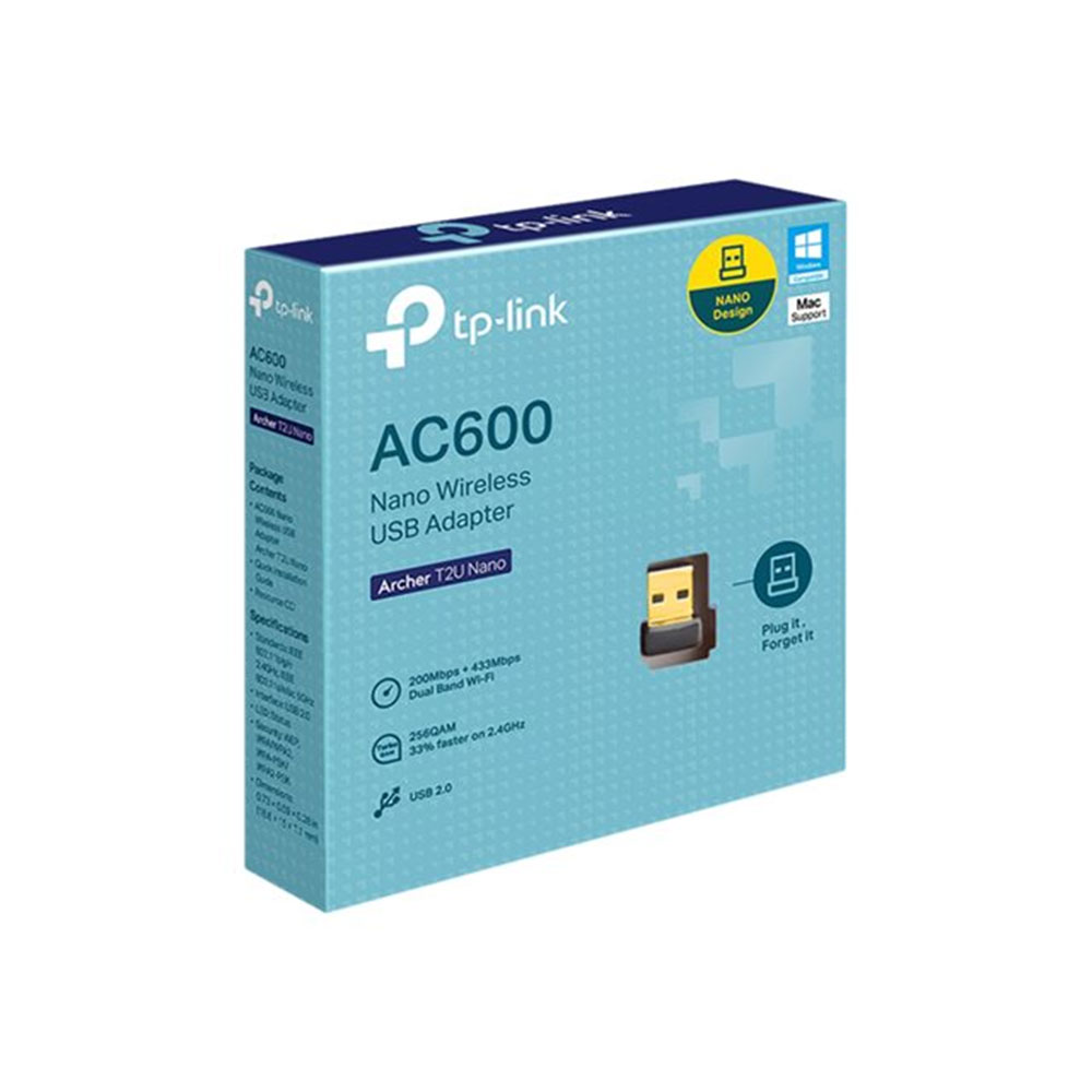 ADATTATORE TP-LINK ARCHER T2U NANO USB MICRO Wireless 2.4GHz/5GHz 4330Mbps USB 2.0