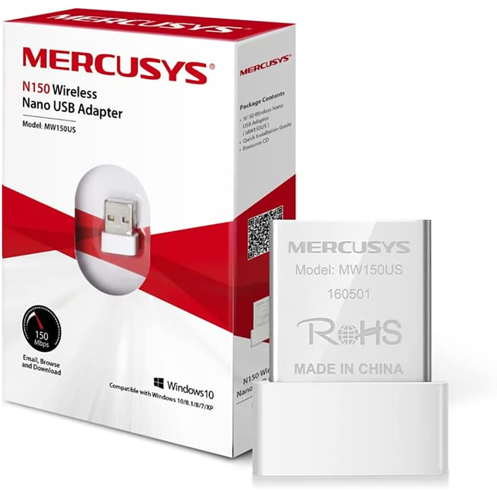 ADATTATORE DI RETE Wi-Fi MERCUSYS MW150US USB NANO Wireless N 150Mbps USB 2.0